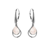 Boucles d'oreilles détails quartz rose Argent Sterling