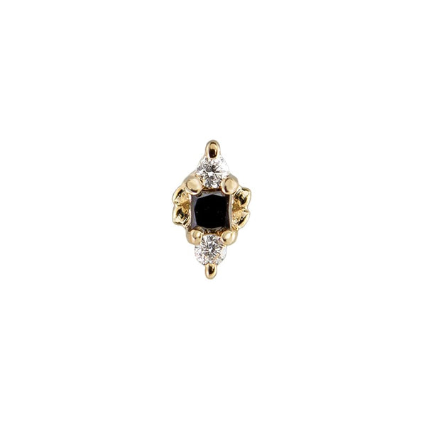Puce d'oreille Diamant/ Diamant Noir Or 9 carats