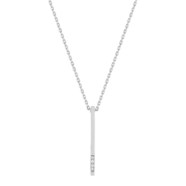 Collier Barre Diamant Or Blanc 18 carats