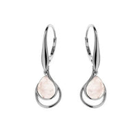 Boucles d'oreilles détails quartz rose Argent Sterling