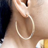 Boucles d'oreilles créoles simples plaqué or