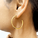 Boucles d'oreilles créoles simples plaqué or